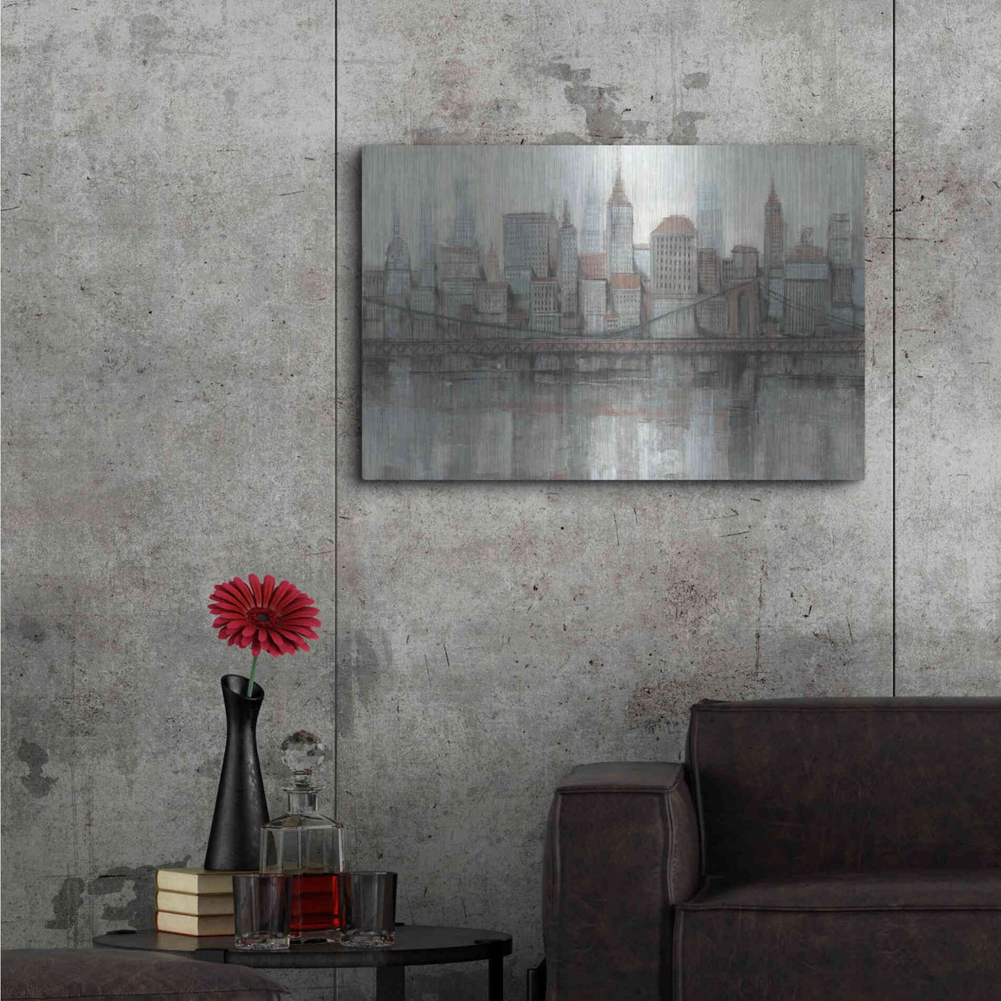 Luxe Metal Art 'City Center I' by Tim O'Toole, Metal Wall Art,36x24