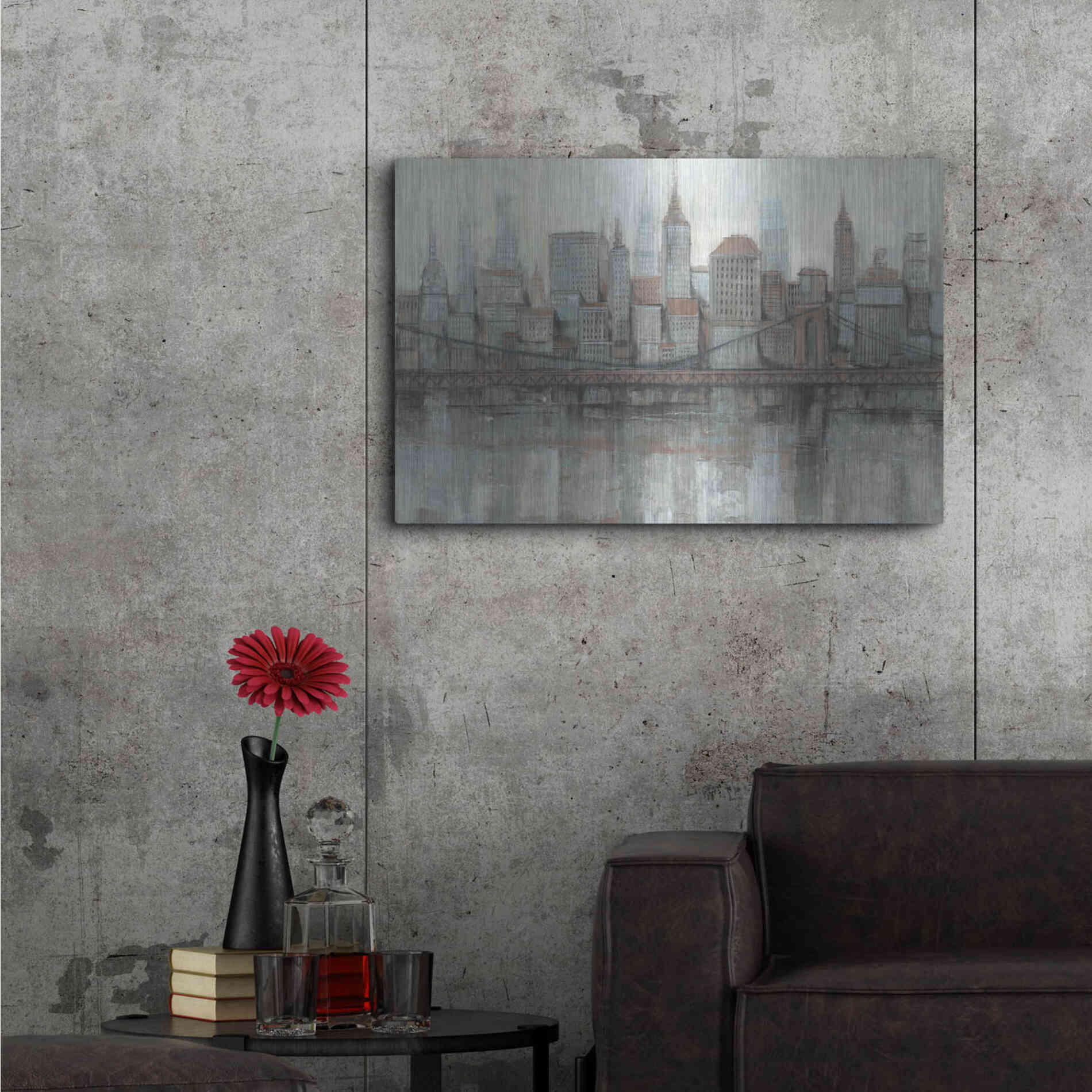 Luxe Metal Art 'City Center I' by Tim O'Toole, Metal Wall Art,36x24