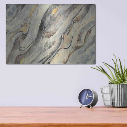 Luxe Metal Art 'Golden Falls' by Albena Hristova, Metal Wall Art,16x12