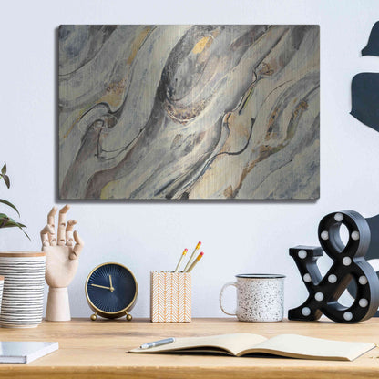 Luxe Metal Art 'Golden Falls' by Albena Hristova, Metal Wall Art,16x12