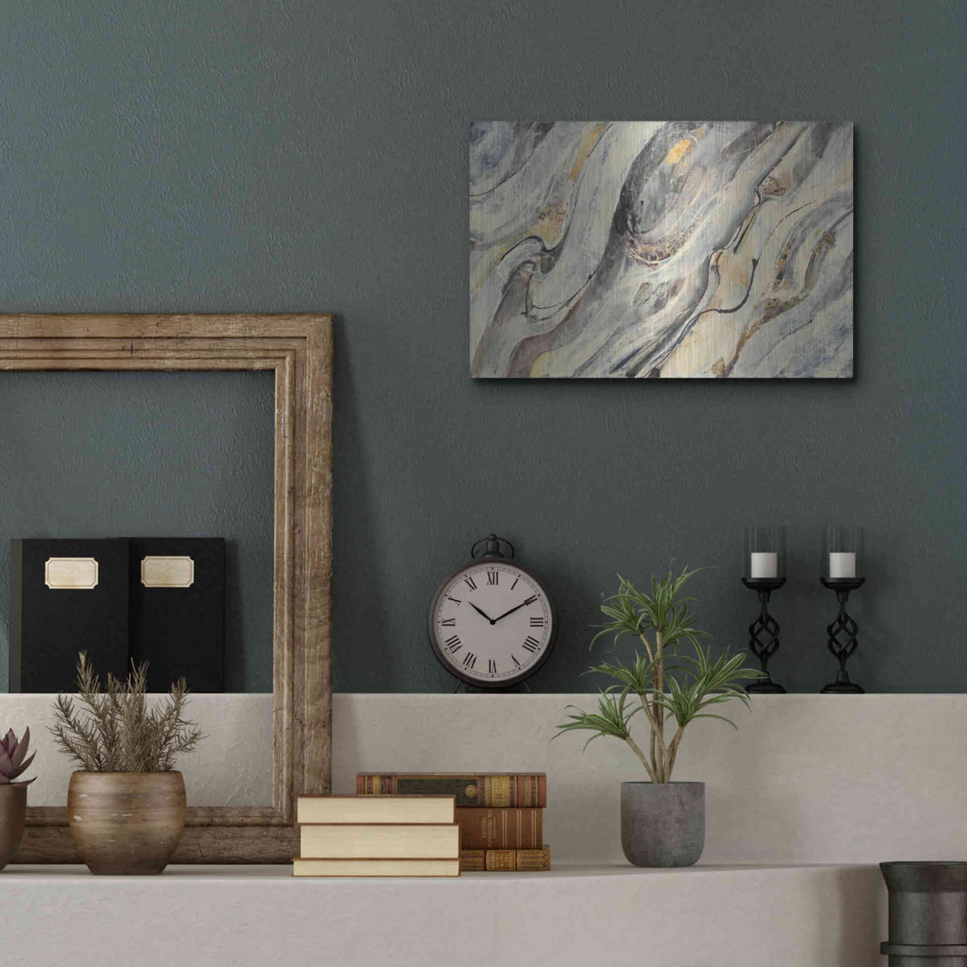 Luxe Metal Art 'Golden Falls' by Albena Hristova, Metal Wall Art,16x12
