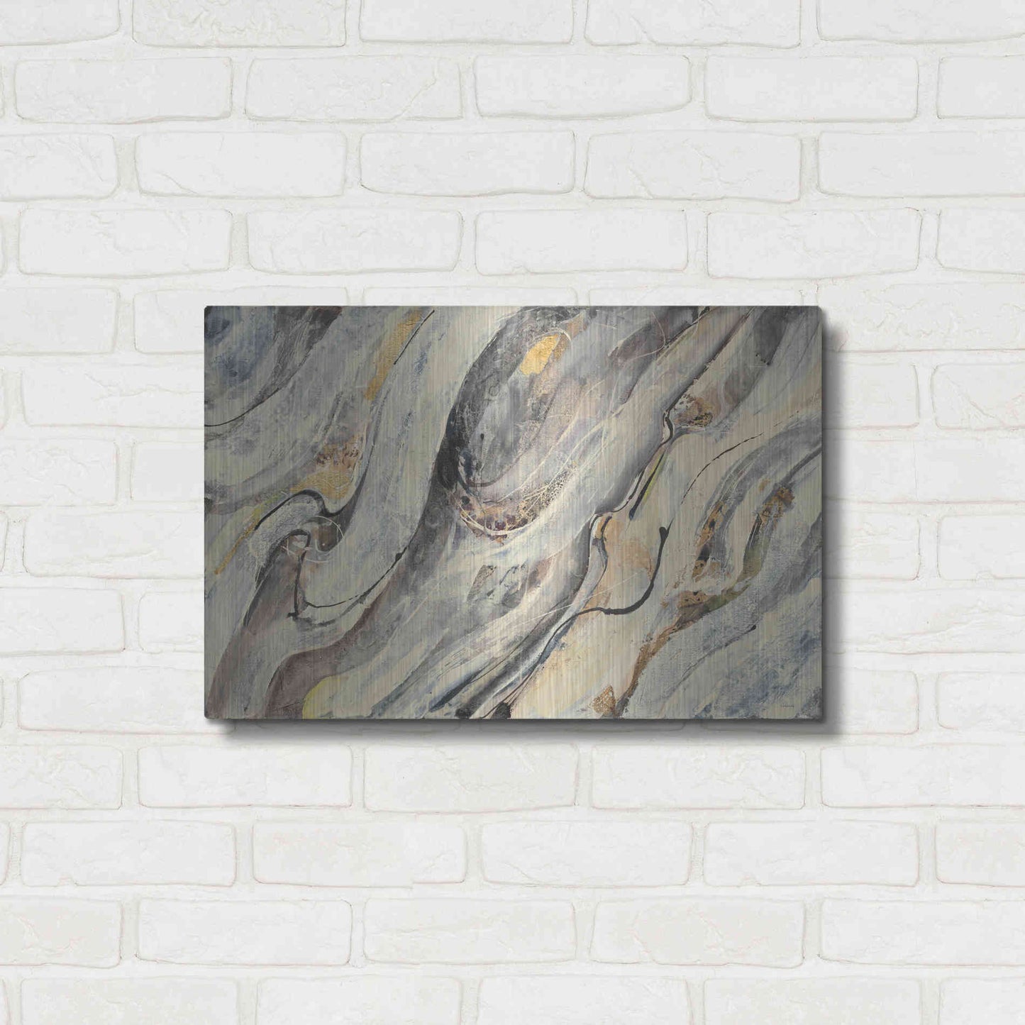 Luxe Metal Art 'Golden Falls' by Albena Hristova, Metal Wall Art,24x16