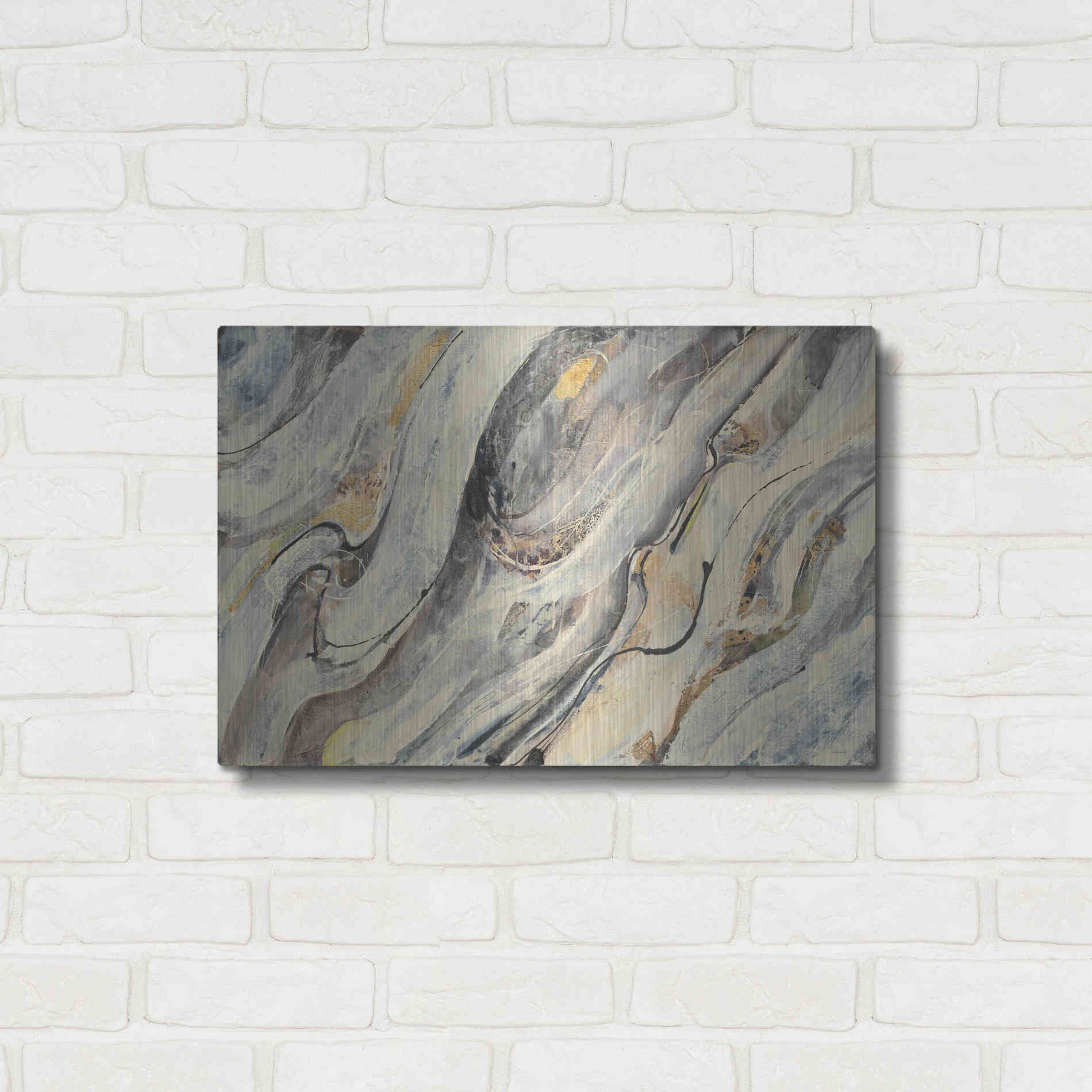 Luxe Metal Art 'Golden Falls' by Albena Hristova, Metal Wall Art,24x16