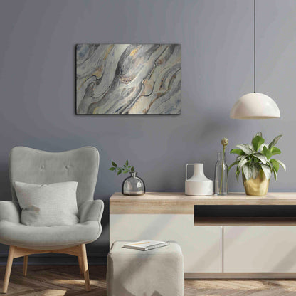 Luxe Metal Art 'Golden Falls' by Albena Hristova, Metal Wall Art,24x16