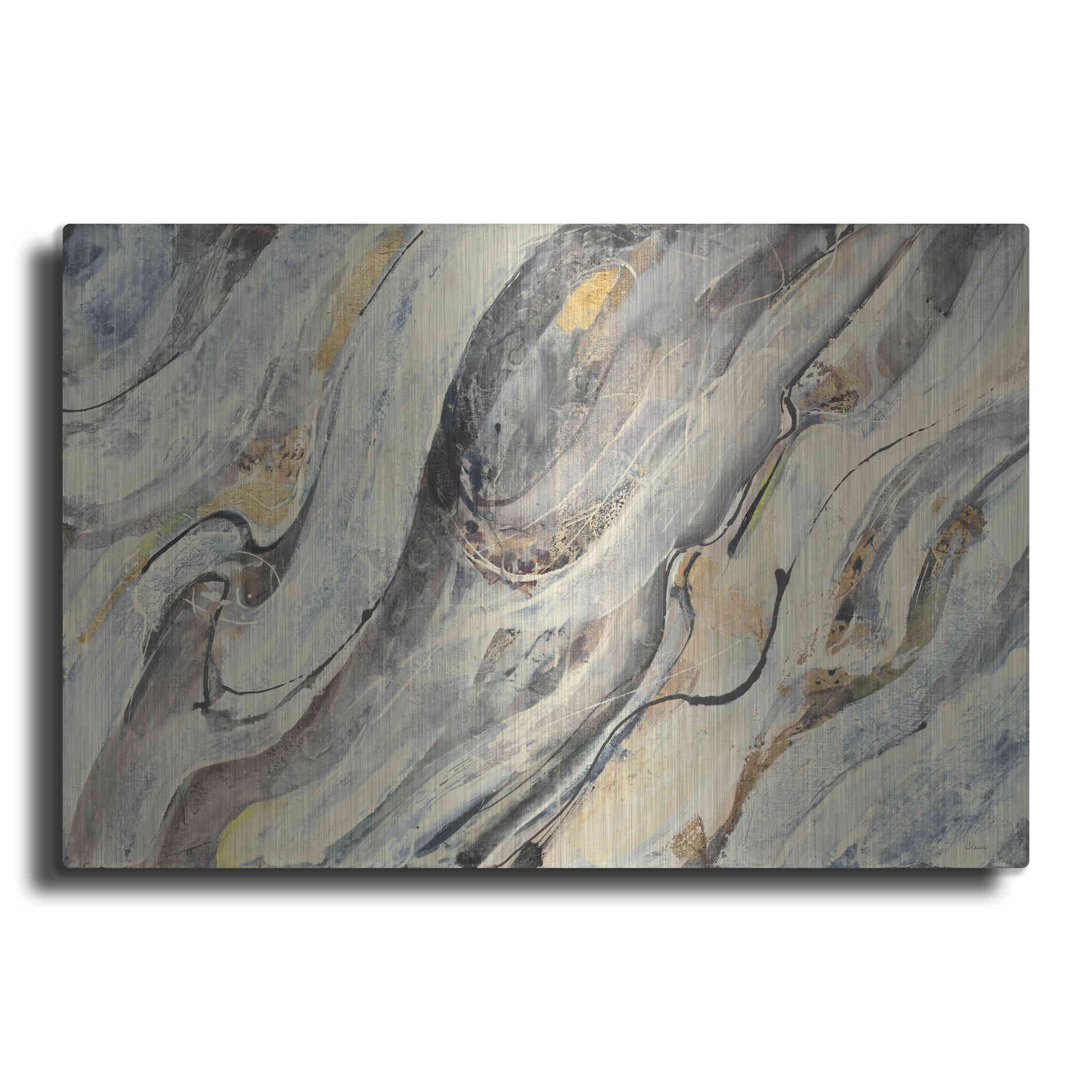 Luxe Metal Art 'Golden Falls' by Albena Hristova, Metal Wall Art