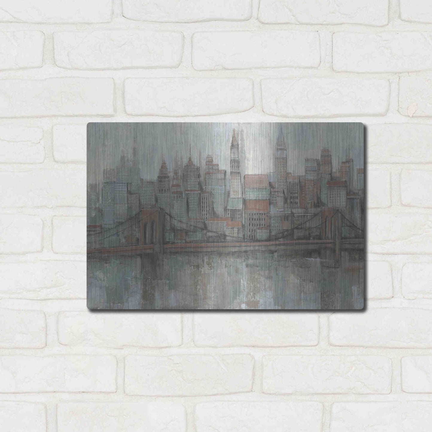 Luxe Metal Art 'City Center II' by Tim O'Toole, Metal Wall Art,16x12