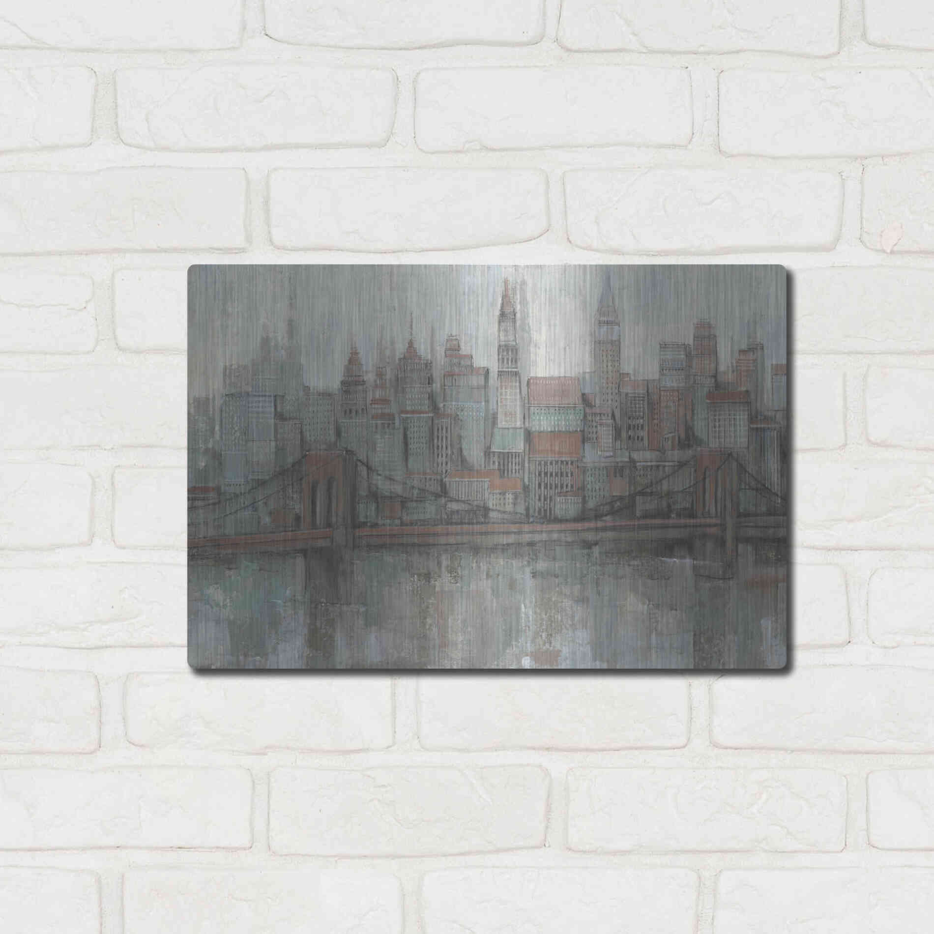 Luxe Metal Art 'City Center II' by Tim O'Toole, Metal Wall Art,16x12