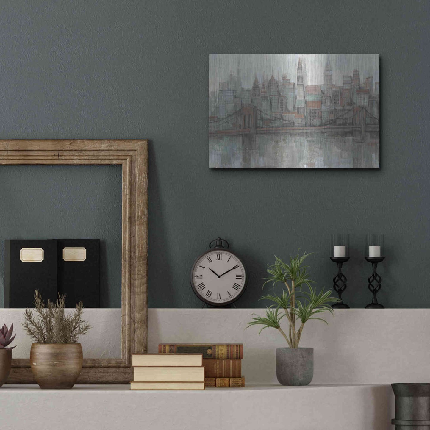 Luxe Metal Art 'City Center II' by Tim O'Toole, Metal Wall Art,16x12