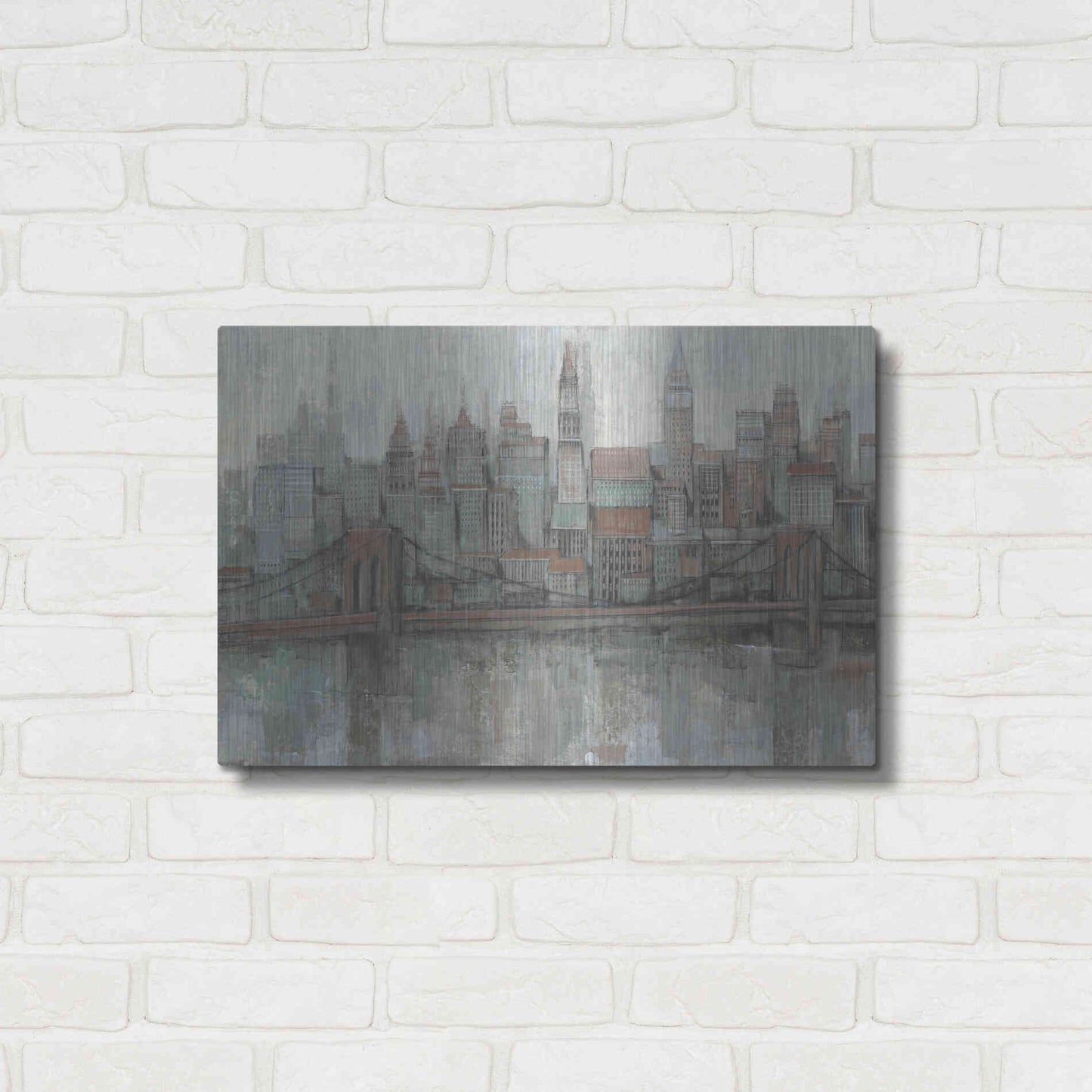 Luxe Metal Art 'City Center II' by Tim O'Toole, Metal Wall Art,24x16