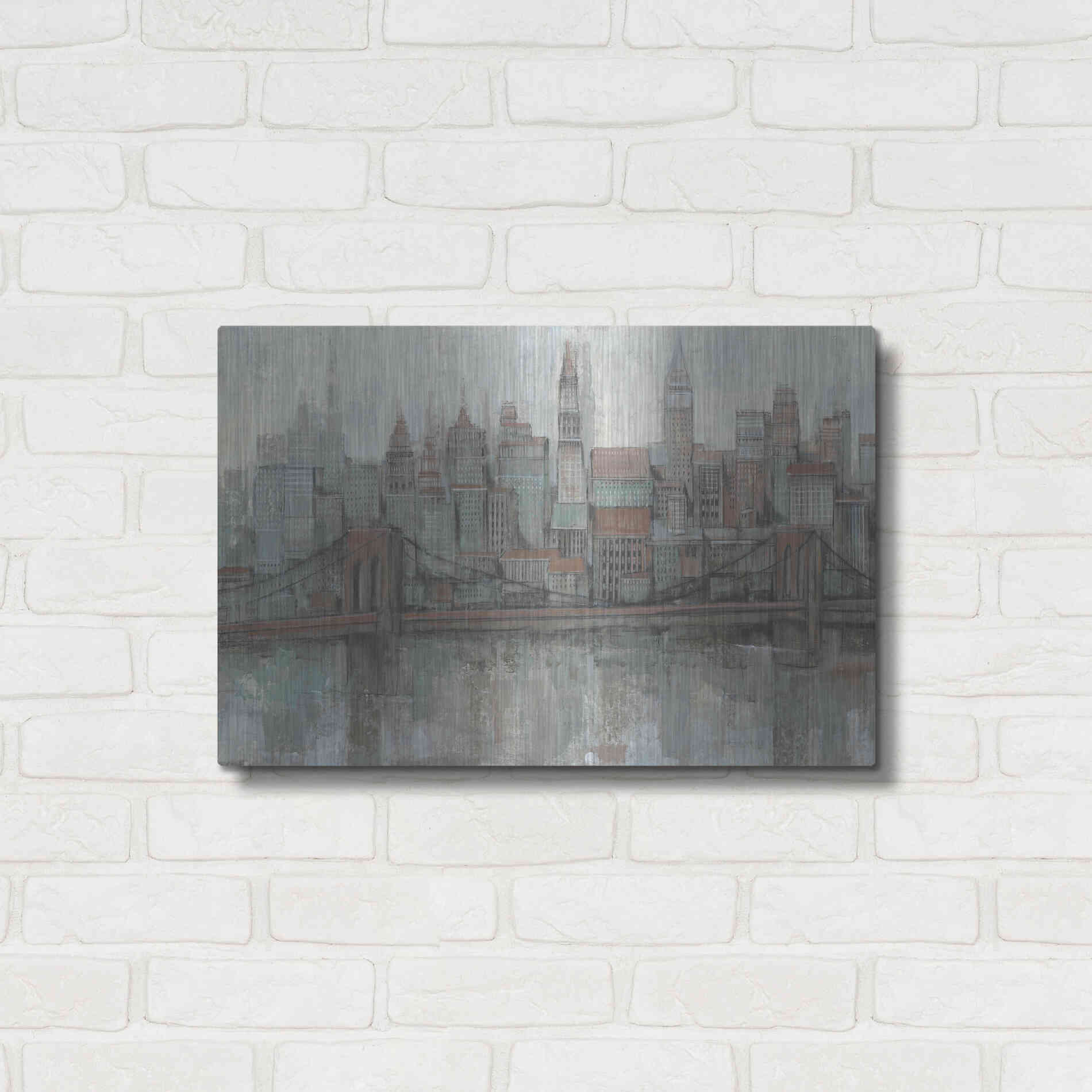 Luxe Metal Art 'City Center II' by Tim O'Toole, Metal Wall Art,24x16