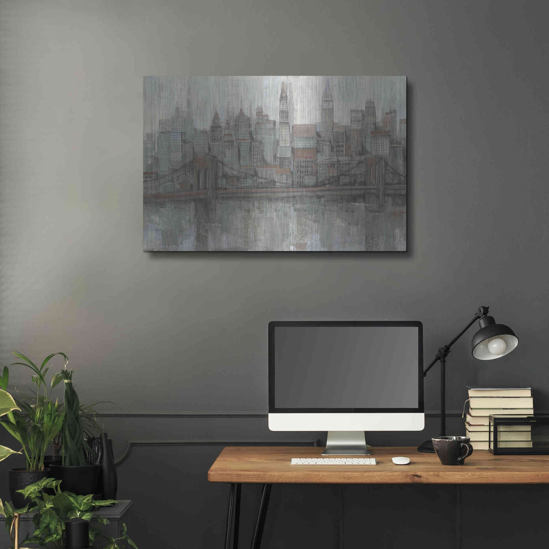 Luxe Metal Art 'City Center II' by Tim O'Toole, Metal Wall Art,36x24