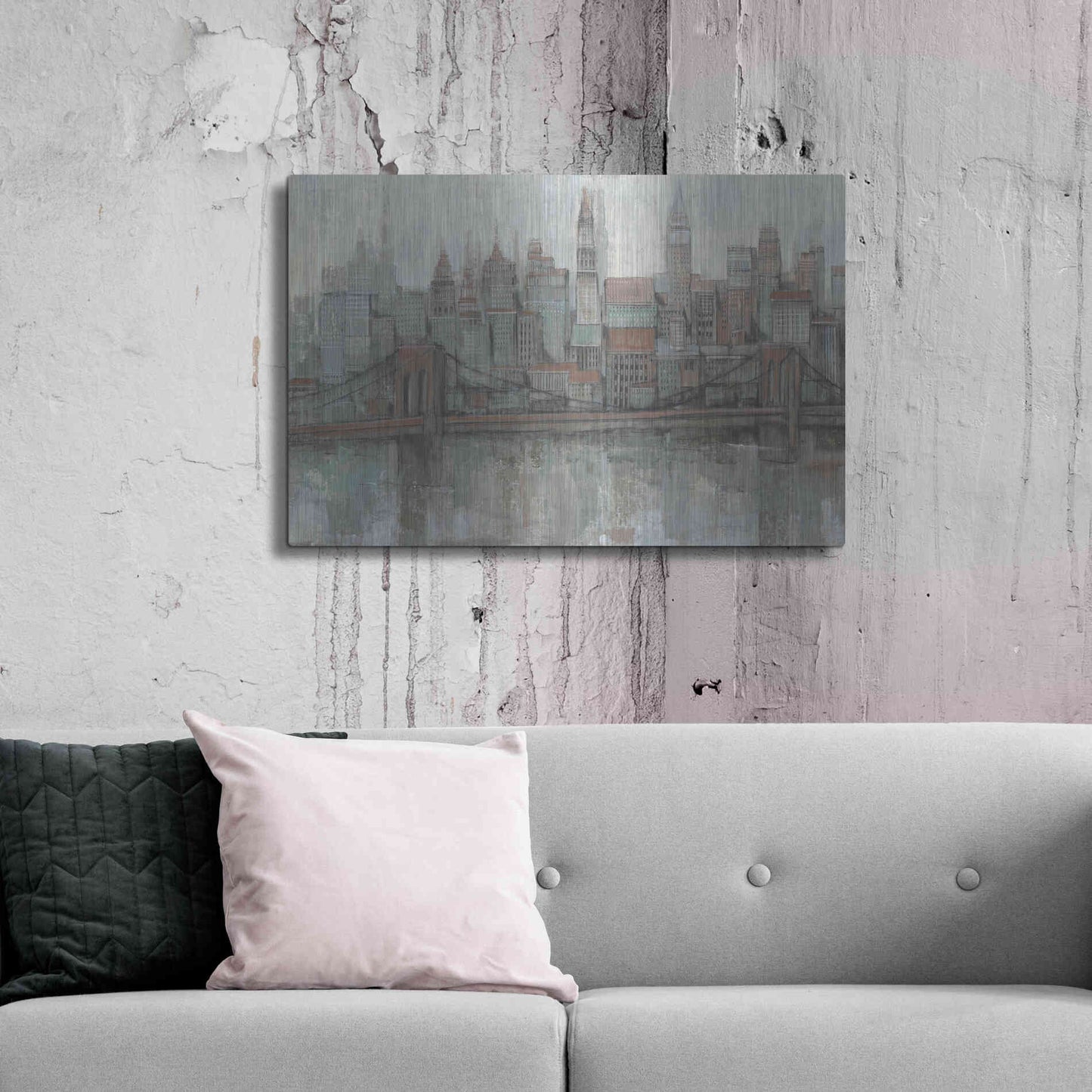Luxe Metal Art 'City Center II' by Tim O'Toole, Metal Wall Art,36x24