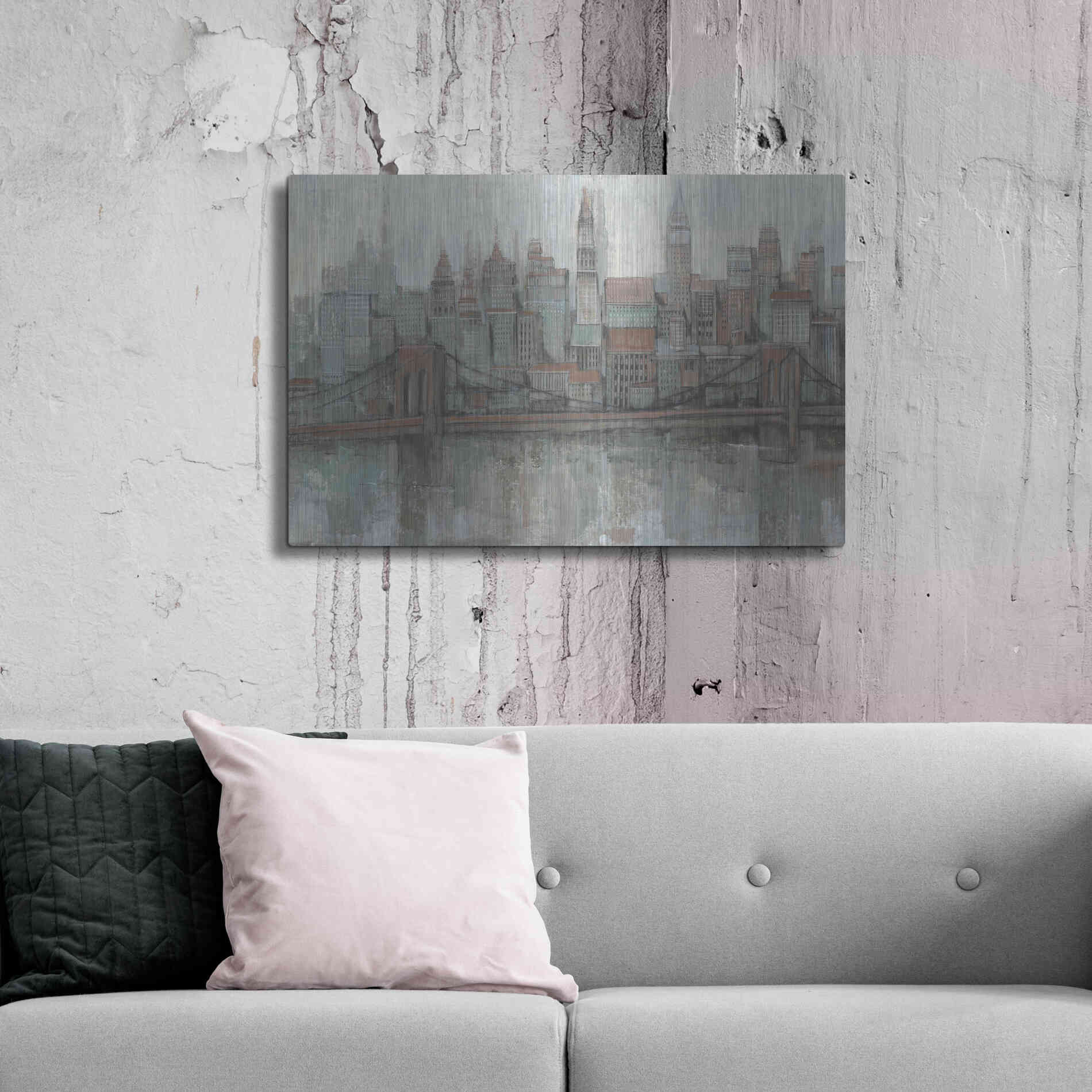 Luxe Metal Art 'City Center II' by Tim O'Toole, Metal Wall Art,36x24