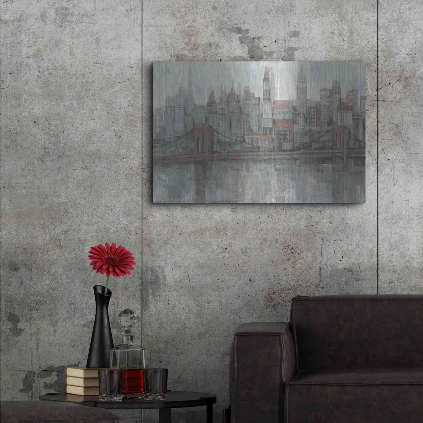Luxe Metal Art 'City Center II' by Tim O'Toole, Metal Wall Art,36x24