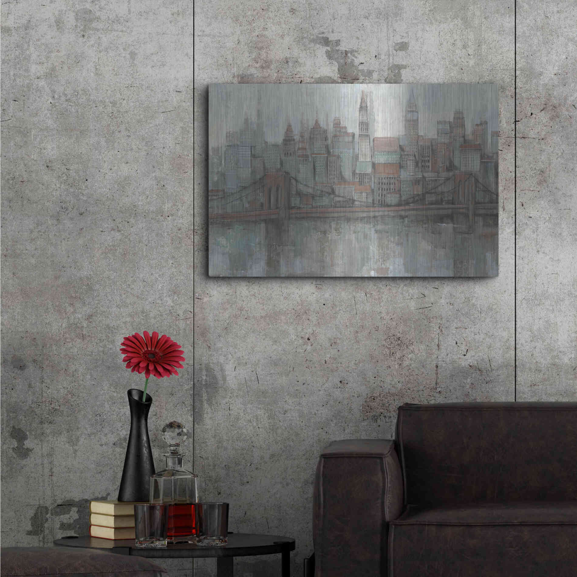 Luxe Metal Art 'City Center II' by Tim O'Toole, Metal Wall Art,36x24