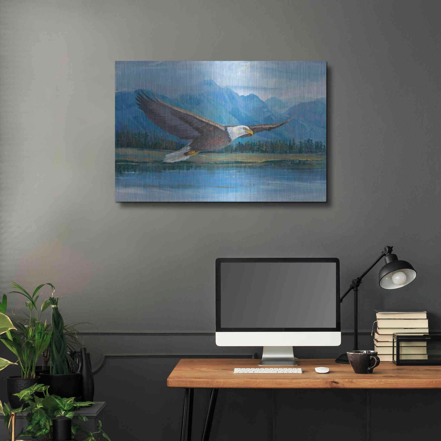 Luxe Metal Art 'Eagle Soaring' by Tim O'Toole, Metal Wall Art,36x24