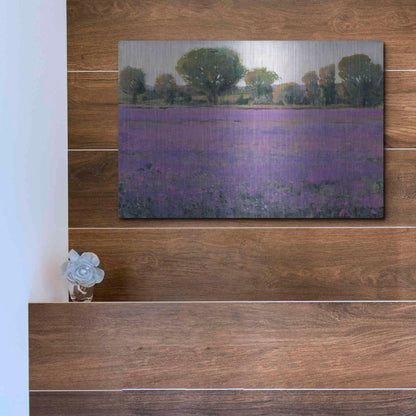 Luxe Metal Art 'Lavender Field I' by Tim O'Toole, Metal Wall Art,16x12