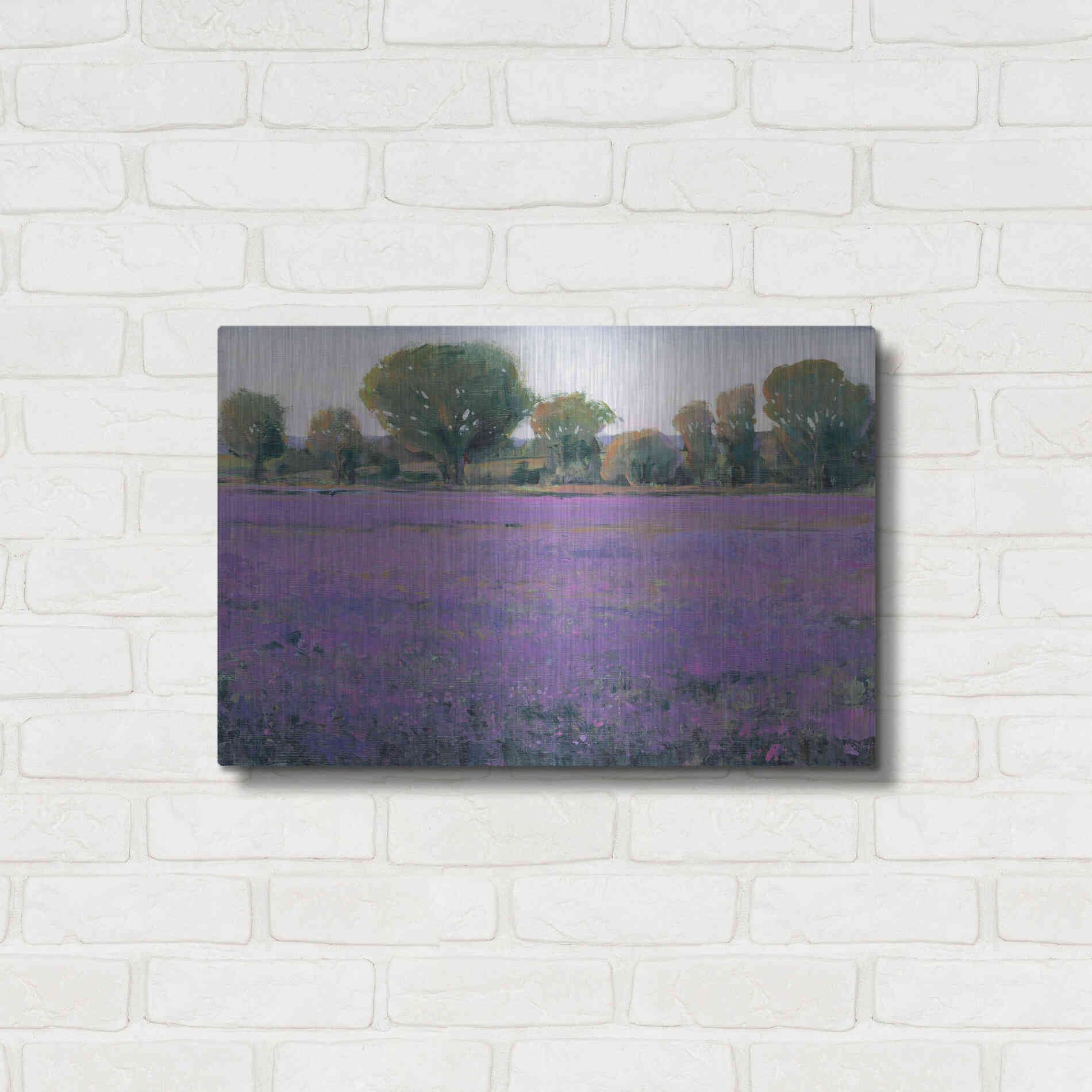 Luxe Metal Art 'Lavender Field I' by Tim O'Toole, Metal Wall Art,24x16