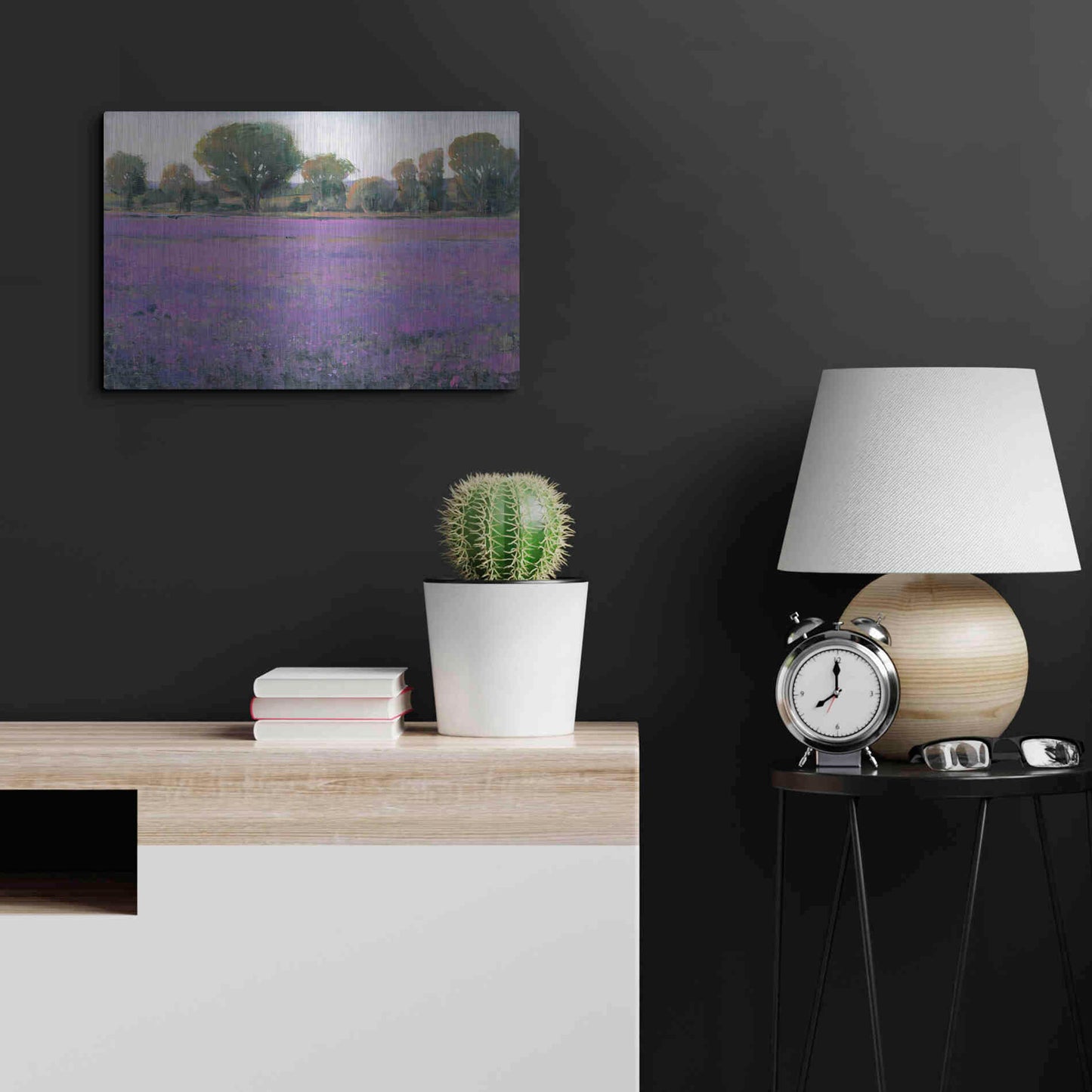 Luxe Metal Art 'Lavender Field I' by Tim O'Toole, Metal Wall Art,24x16