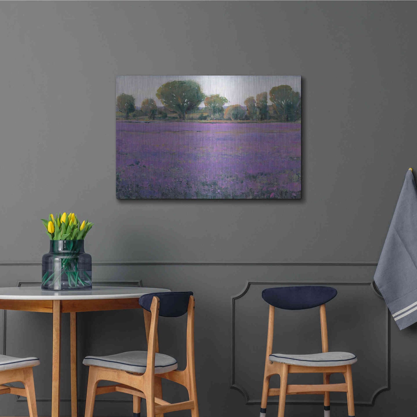 Luxe Metal Art 'Lavender Field I' by Tim O'Toole, Metal Wall Art,36x24