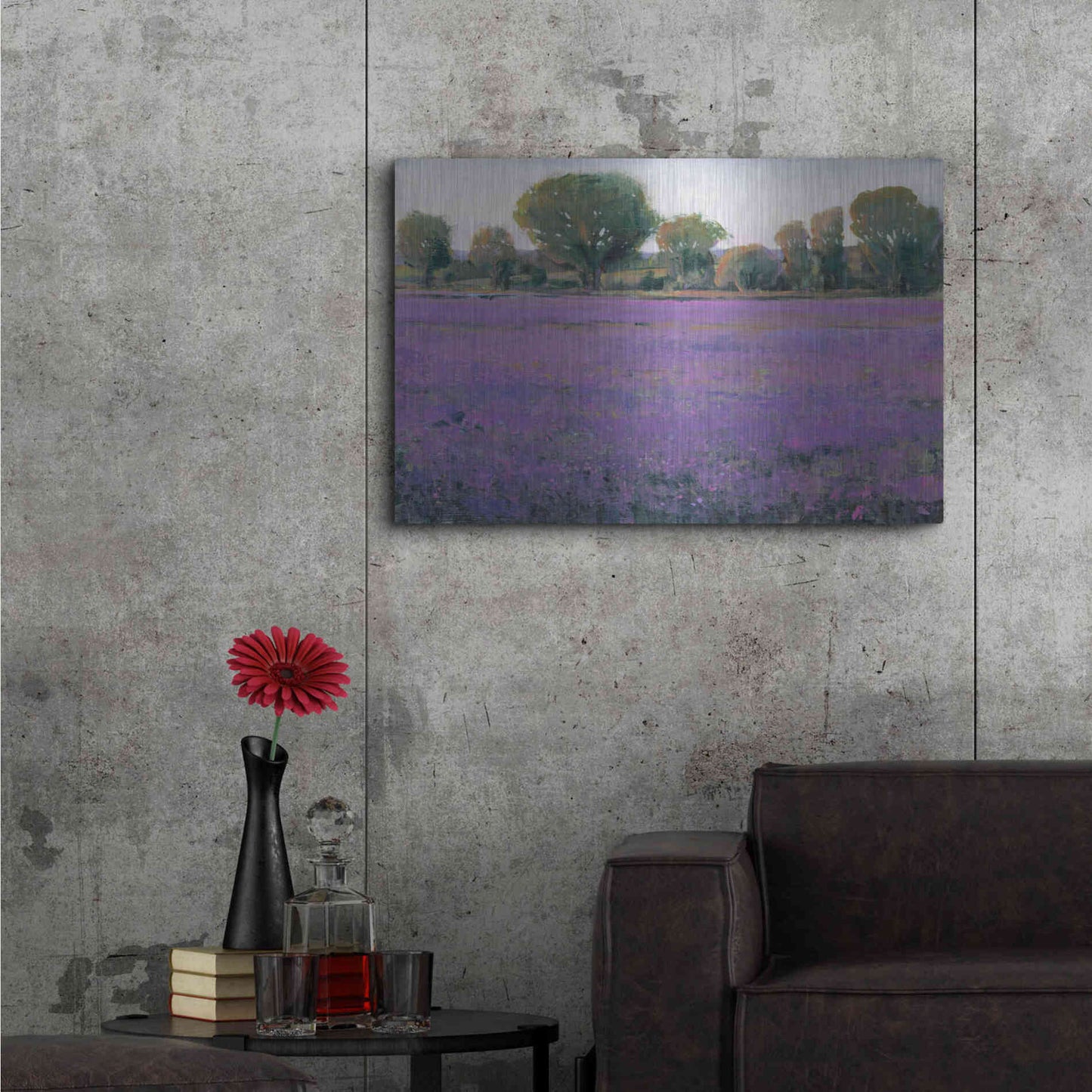 Luxe Metal Art 'Lavender Field I' by Tim O'Toole, Metal Wall Art,36x24