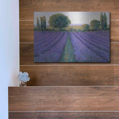 Luxe Metal Art 'Lavender Field II' by Tim O'Toole, Metal Wall Art,16x12