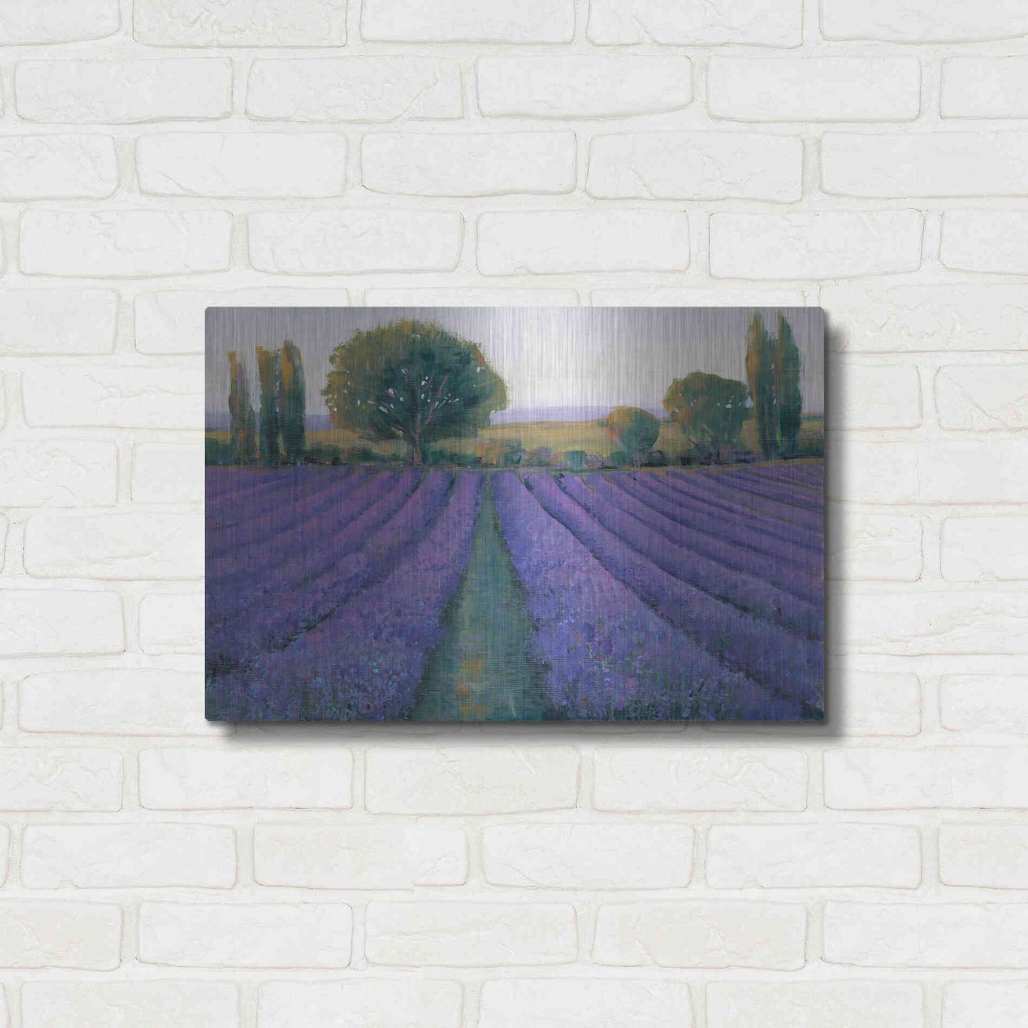 Luxe Metal Art 'Lavender Field II' by Tim O'Toole, Metal Wall Art,24x16