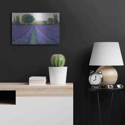 Luxe Metal Art 'Lavender Field II' by Tim O'Toole, Metal Wall Art,24x16