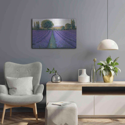 Luxe Metal Art 'Lavender Field II' by Tim O'Toole, Metal Wall Art,24x16