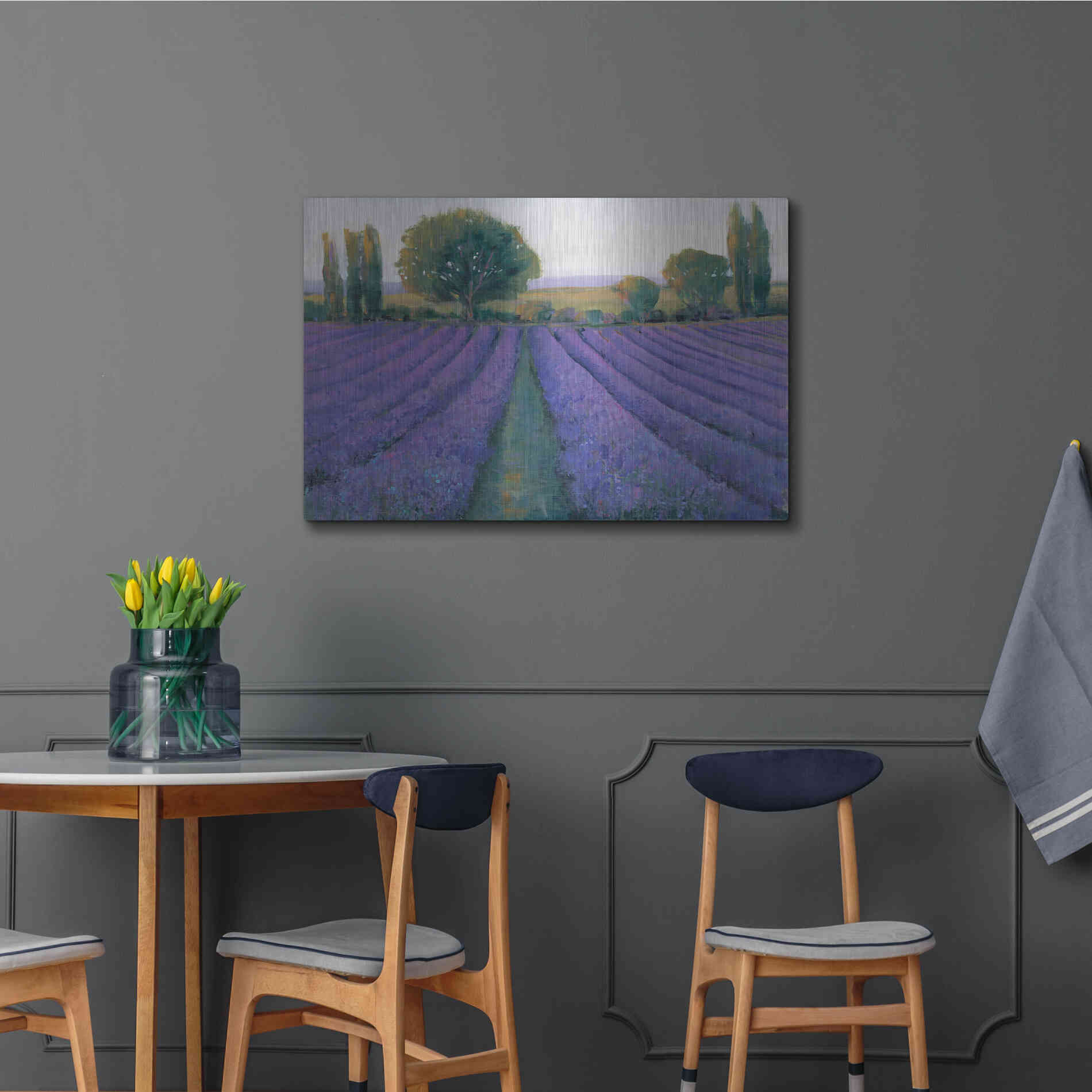 Luxe Metal Art 'Lavender Field II' by Tim O'Toole, Metal Wall Art,36x24