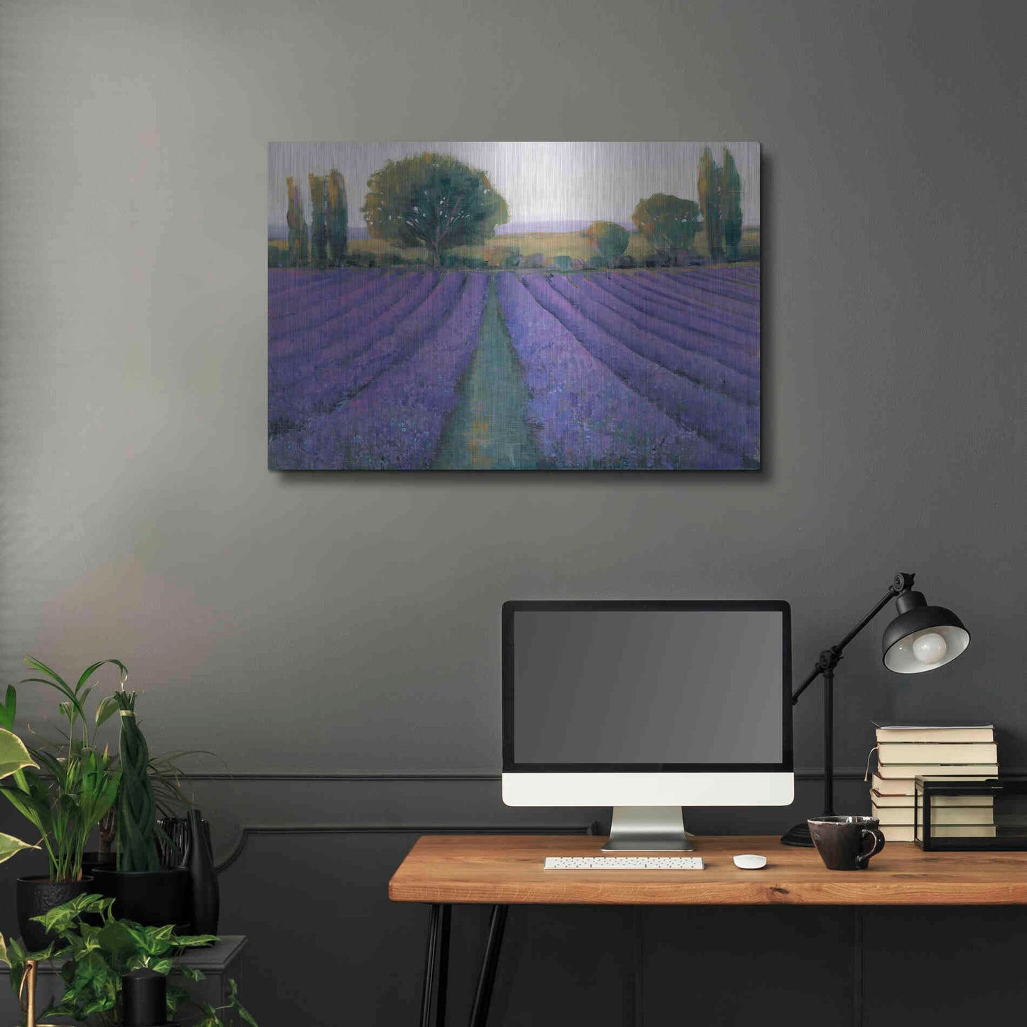 Luxe Metal Art 'Lavender Field II' by Tim O'Toole, Metal Wall Art,36x24