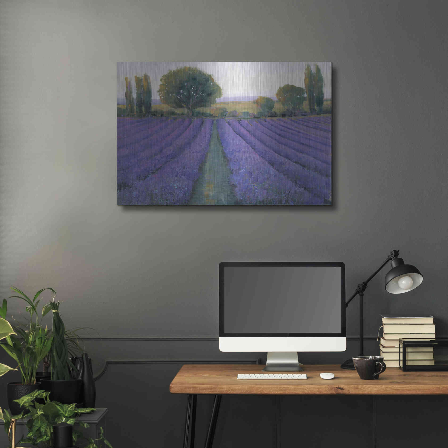 Luxe Metal Art 'Lavender Field II' by Tim O'Toole, Metal Wall Art,36x24