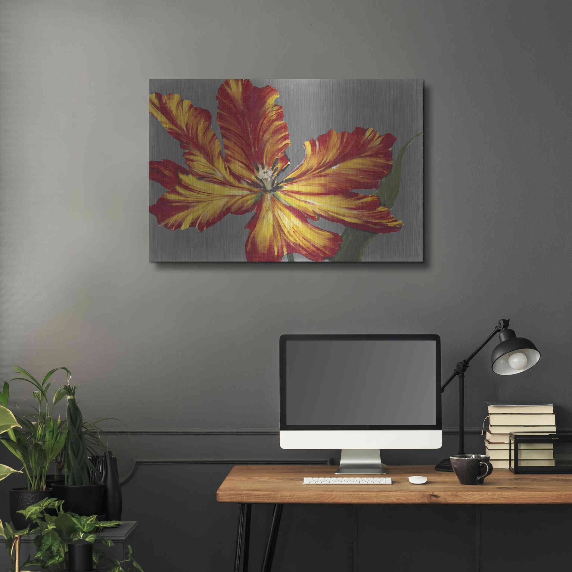 Luxe Metal Art 'Tulip Portrait II' by Tim O'Toole, Metal Wall Art,36x24