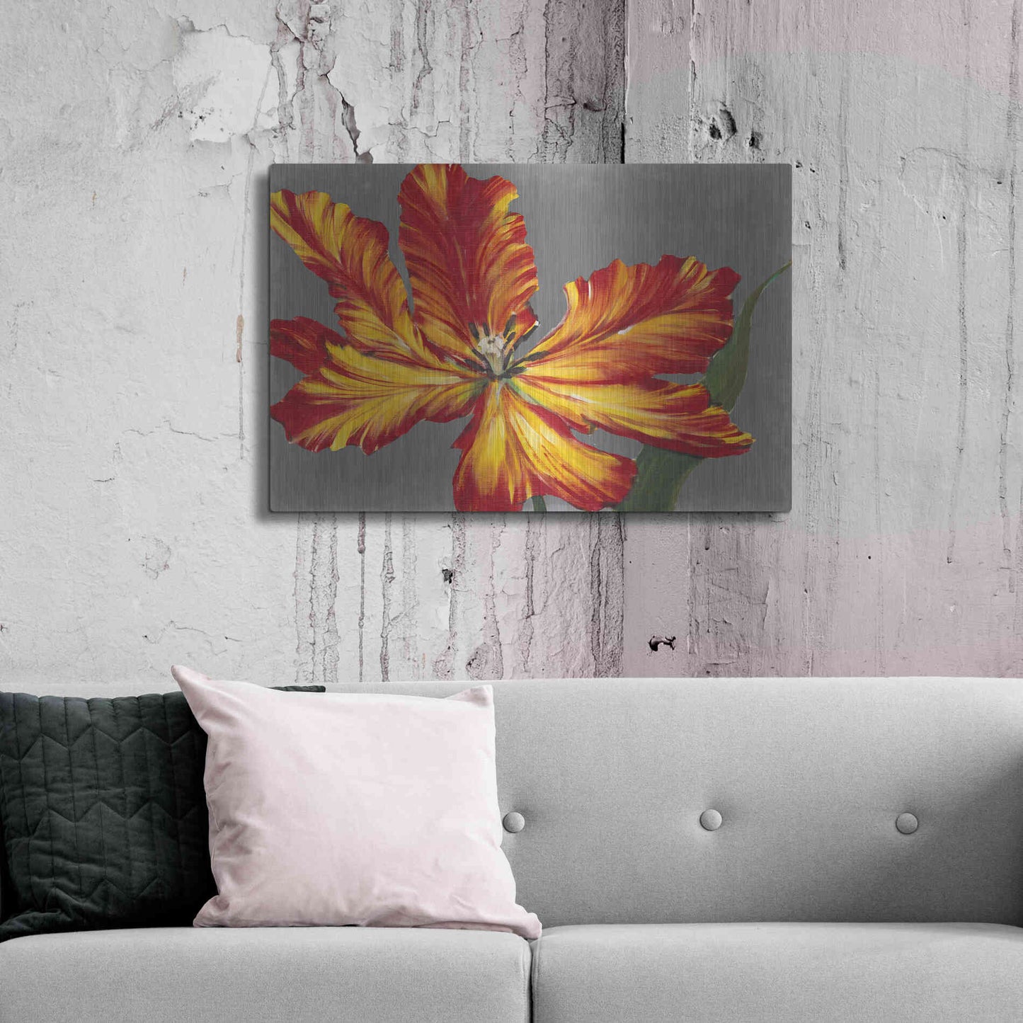 Luxe Metal Art 'Tulip Portrait II' by Tim O'Toole, Metal Wall Art,36x24