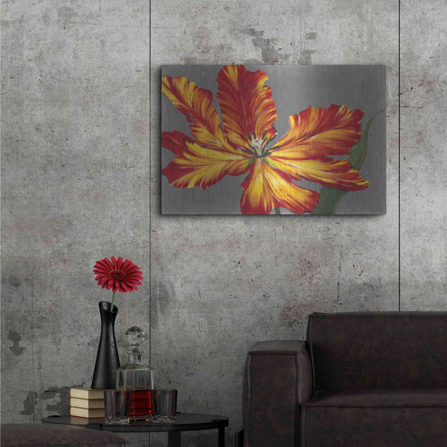 Luxe Metal Art 'Tulip Portrait II' by Tim O'Toole, Metal Wall Art,36x24