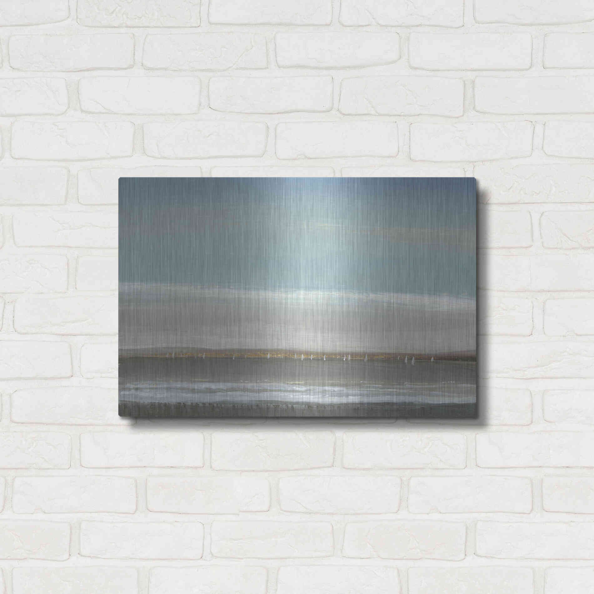 Luxe Metal Art 'Distant Coast I' by Tim O'Toole, Metal Wall Art,24x16