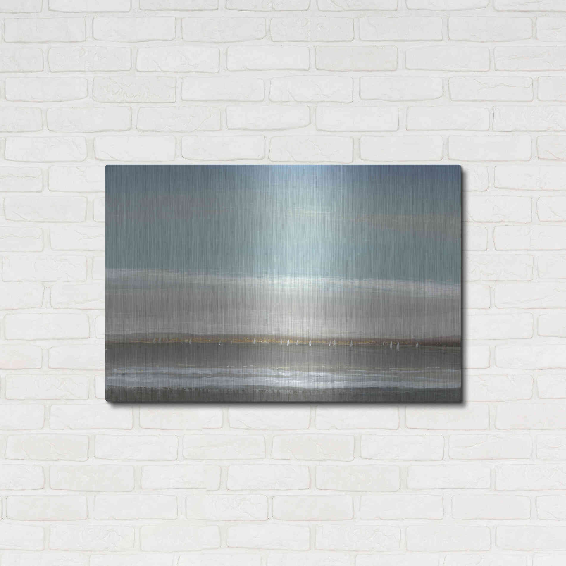 Luxe Metal Art 'Distant Coast I' by Tim O'Toole, Metal Wall Art,36x24