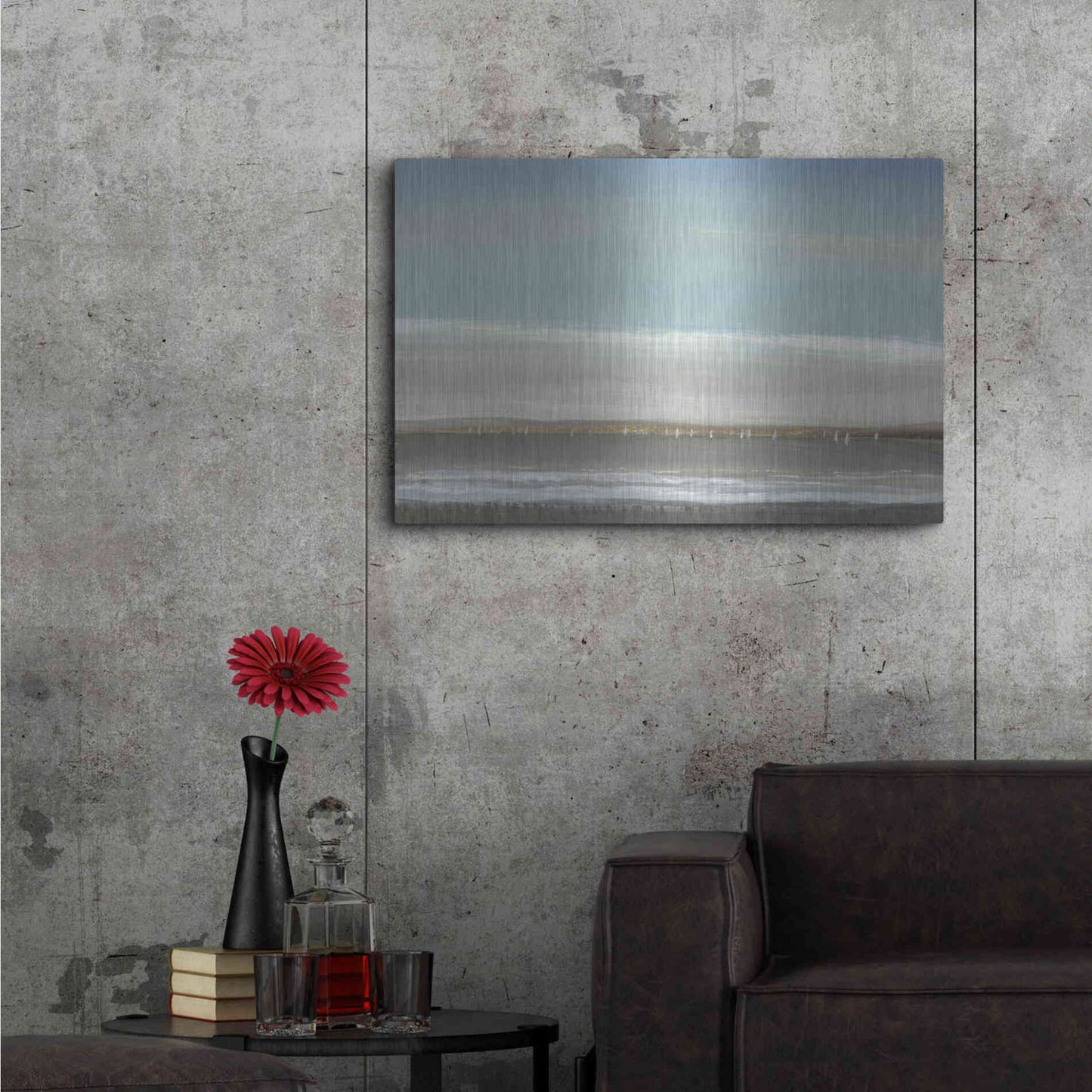 Luxe Metal Art 'Distant Coast I' by Tim O'Toole, Metal Wall Art,36x24