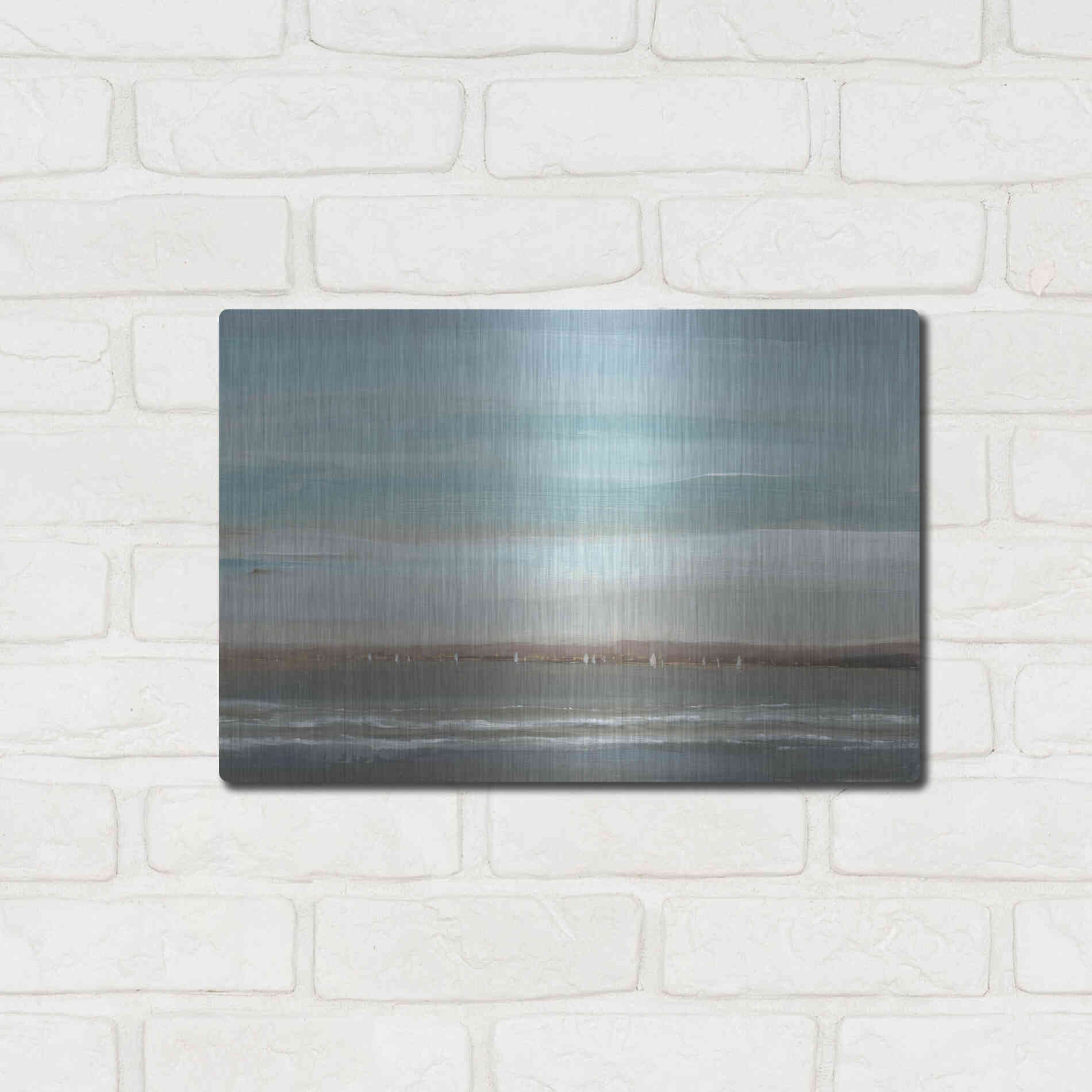 Luxe Metal Art 'Distant Coast II' by Tim O'Toole, Metal Wall Art,16x12