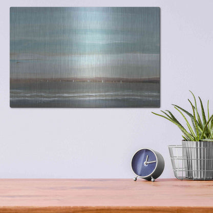 Luxe Metal Art 'Distant Coast II' by Tim O'Toole, Metal Wall Art,16x12