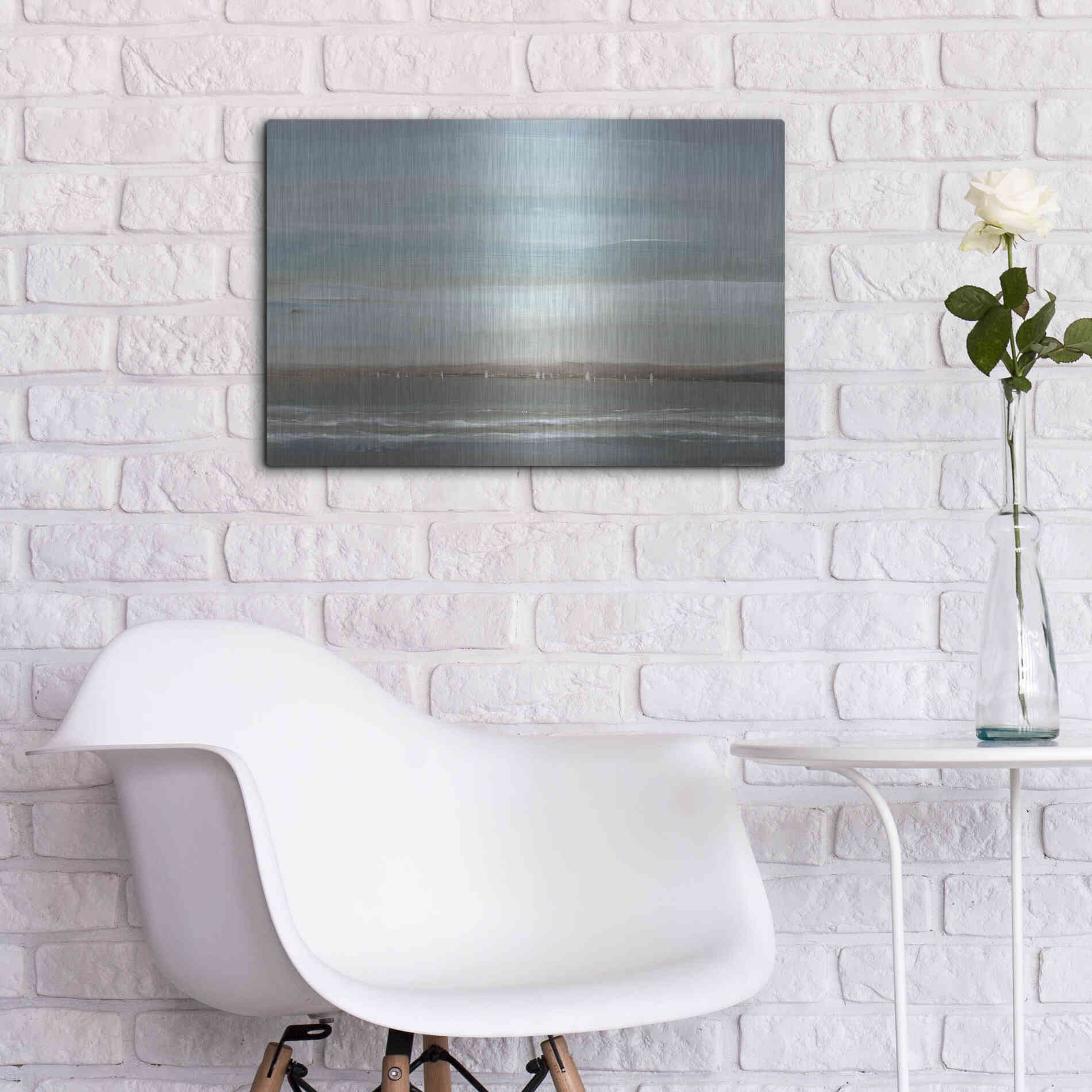 Luxe Metal Art 'Distant Coast II' by Tim O'Toole, Metal Wall Art,24x16