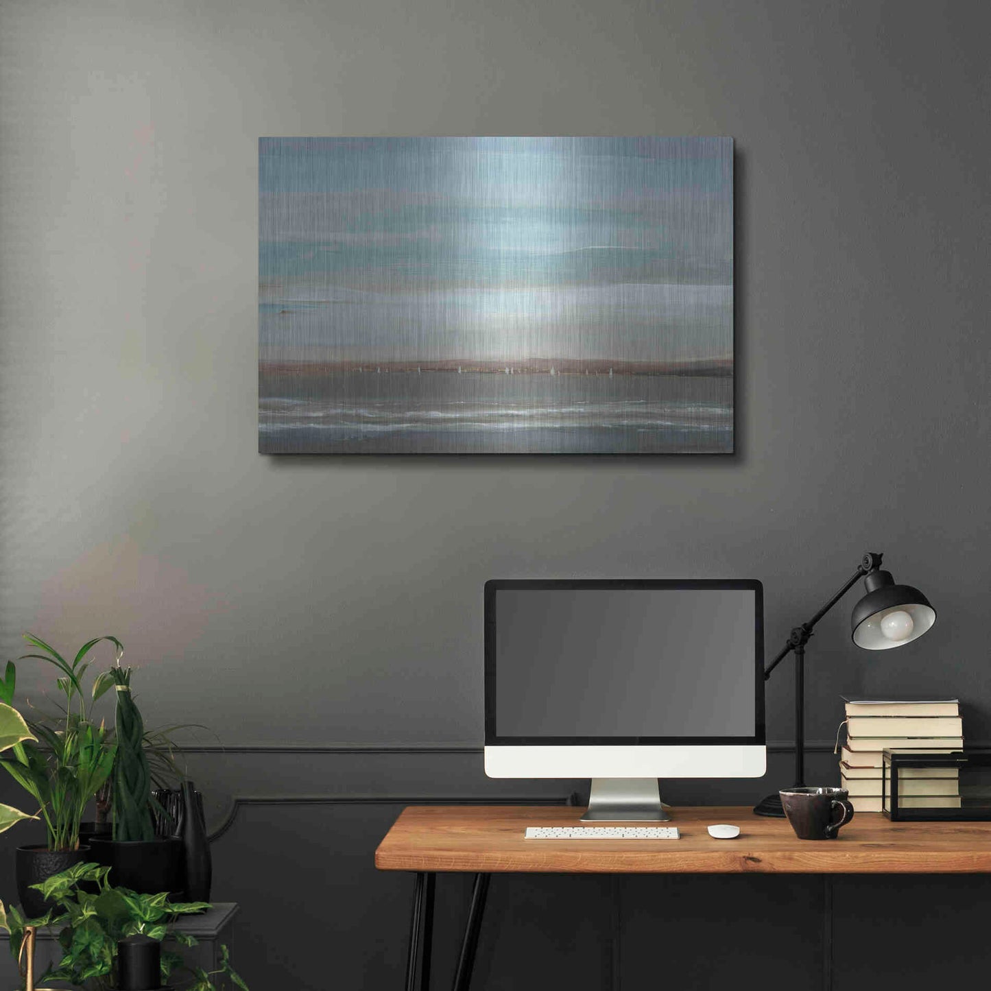 Luxe Metal Art 'Distant Coast II' by Tim O'Toole, Metal Wall Art,36x24