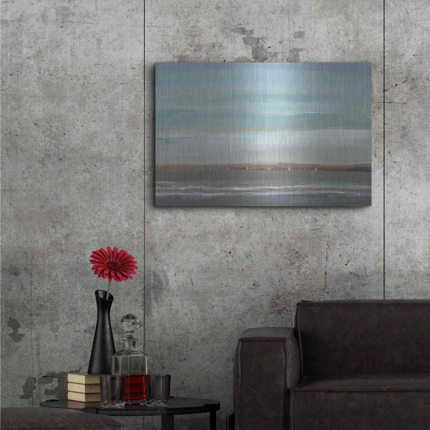 Luxe Metal Art 'Distant Coast II' by Tim O'Toole, Metal Wall Art,36x24