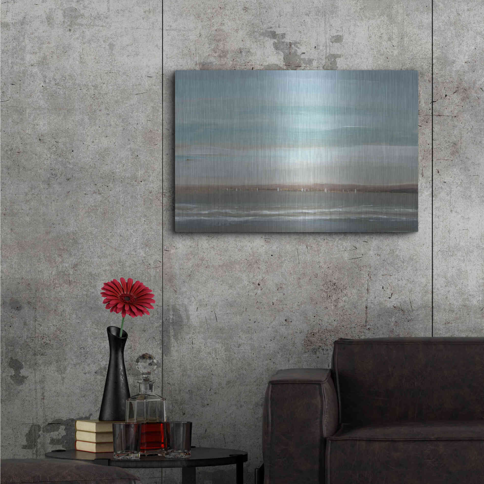 Luxe Metal Art 'Distant Coast II' by Tim O'Toole, Metal Wall Art,36x24