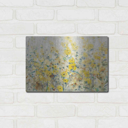 Luxe Metal Art 'Cheerful Garden II' by Tim O'Toole, Metal Wall Art,16x12