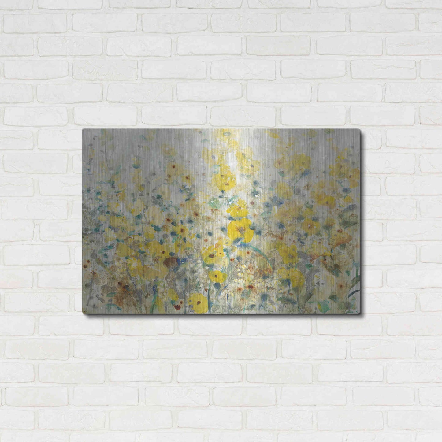 Luxe Metal Art 'Cheerful Garden II' by Tim O'Toole, Metal Wall Art,36x24