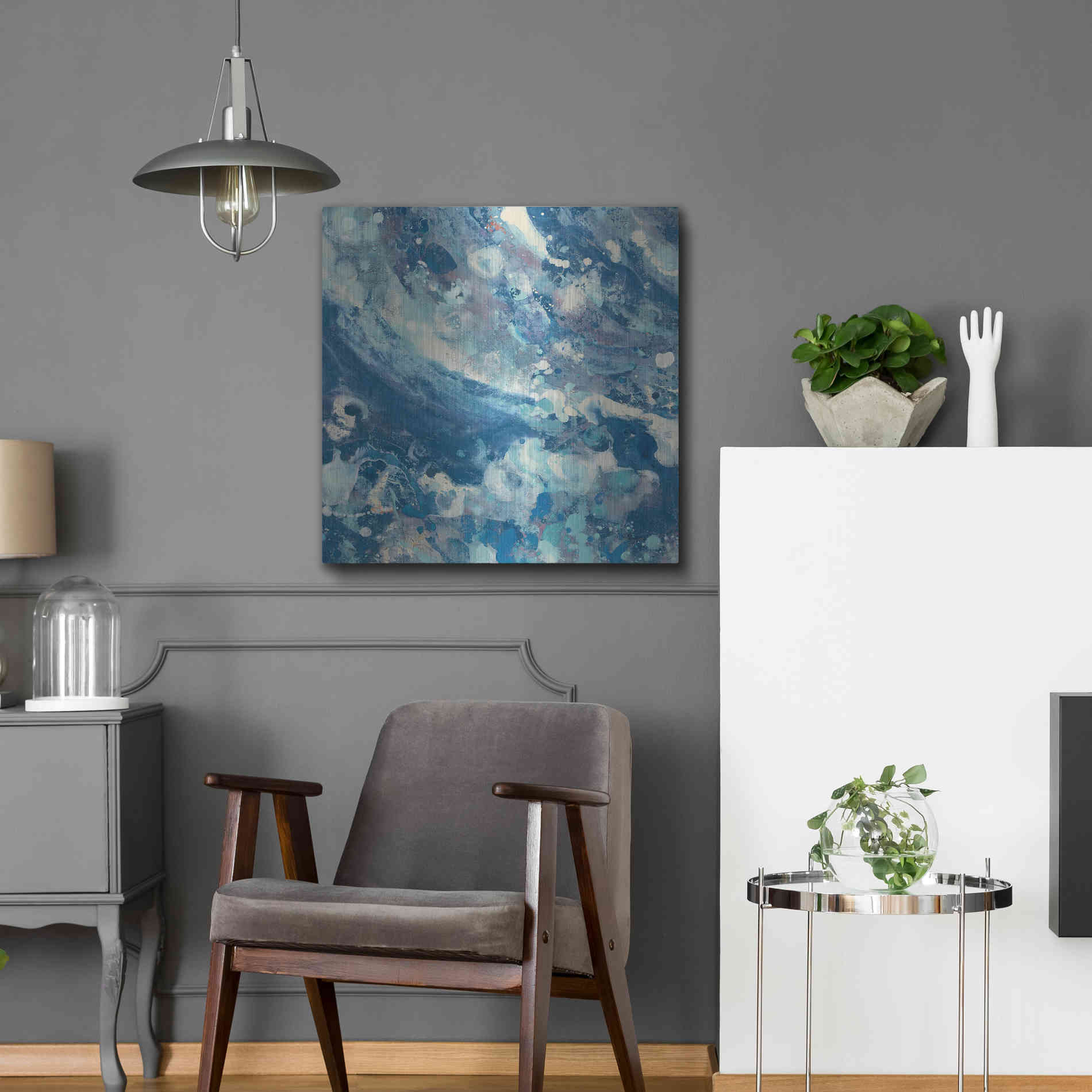 Luxe Metal Art 'Water IV' by Albena Hristova, Metal Wall Art,24x24