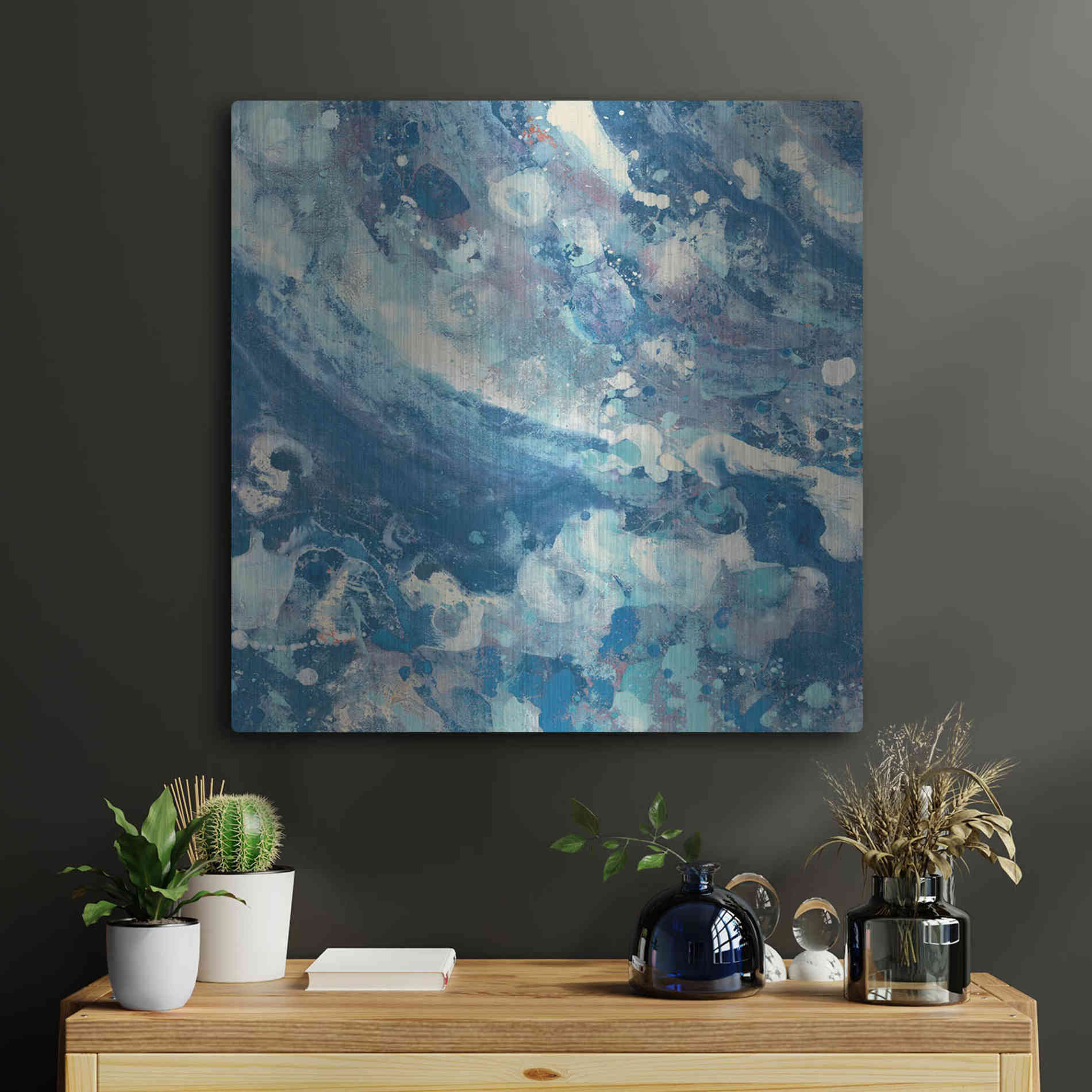 Luxe Metal Art 'Water IV' by Albena Hristova, Metal Wall Art,24x24