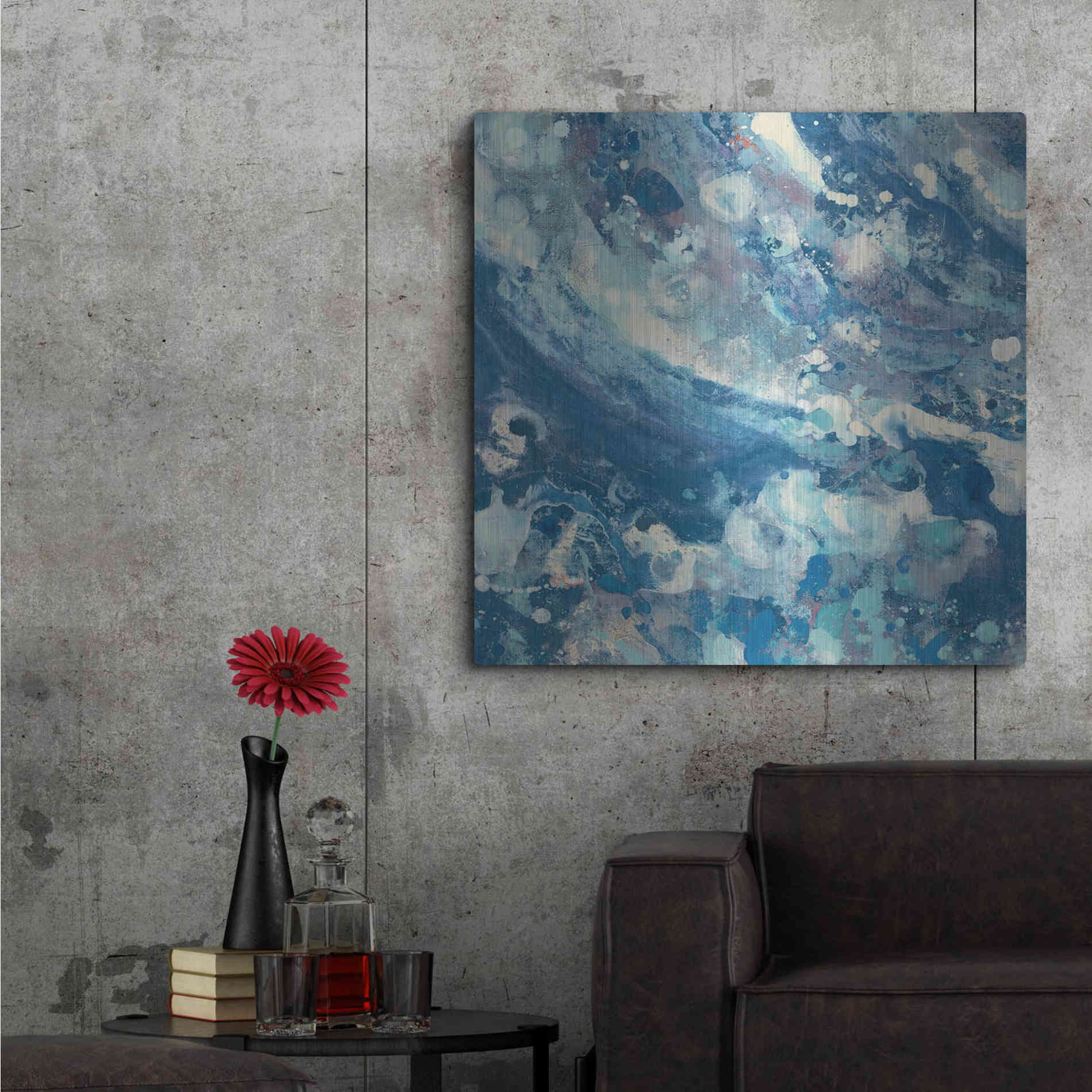 Luxe Metal Art 'Water IV' by Albena Hristova, Metal Wall Art,36x36