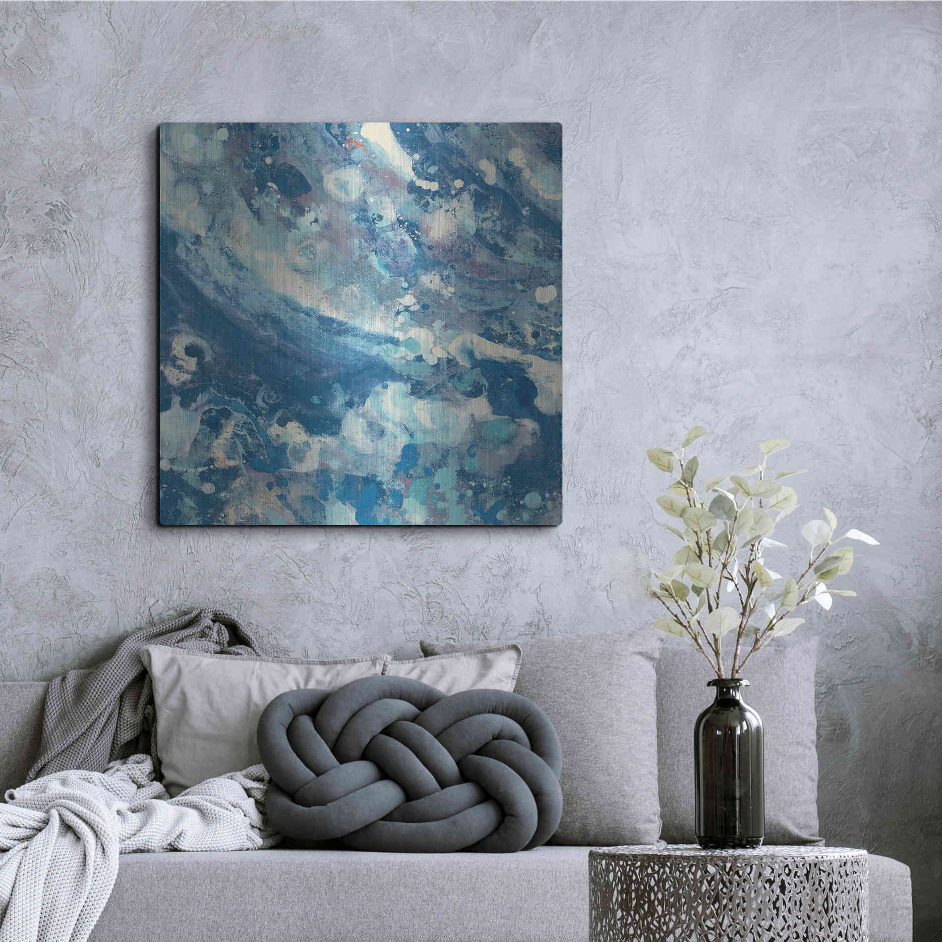 Luxe Metal Art 'Water IV' by Albena Hristova, Metal Wall Art,36x36